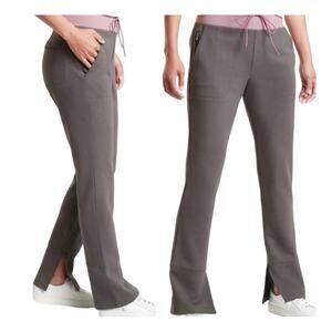 Athleta Hermosa Pant XS Gray Purple Flared Yoga Pant Pull On Stretch Athleisure